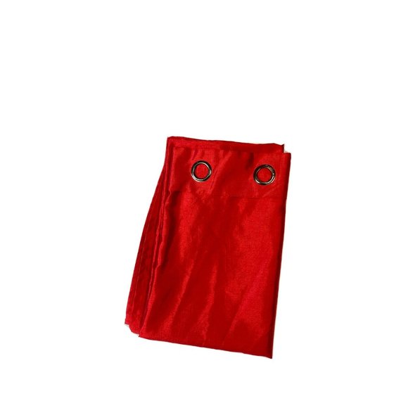 Compass Home Solid Red Curtain 1 Single Drape Panel Grommets Faux Silk Bright - Picture 6 of 6